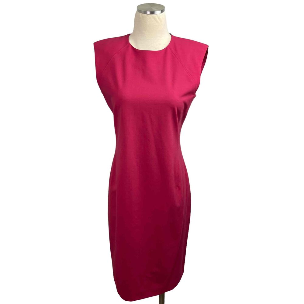 NWT‎ Theory Womens Sleeveless Sheath Classic Suit Dress Size 6 Wool Watermelon